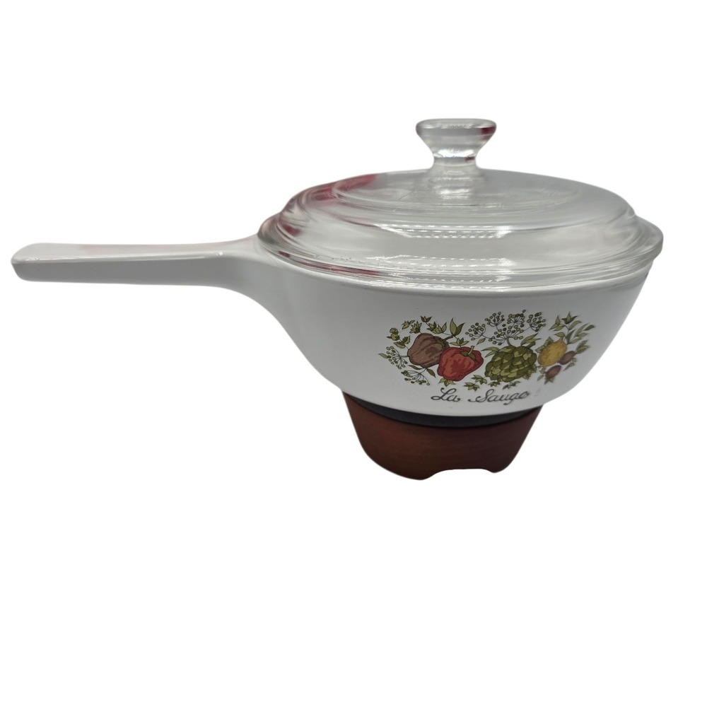CorningWare La Sauge‎ P-81 1 Pint Saucepan with Lid Vintage Cookware White